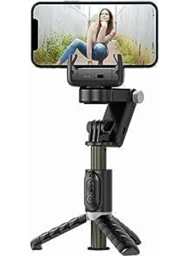 عصا تصوير مع مثبت جيمبال موديل Gimbal L08 بميزة الدوران 360 درجة والتتبع الذكي للوجه، حامل هاتف محمول مع قاعدة ثلاثية قابلة للطي للتصوير بدون استخدام اليدين، عصا سيلفي خفيفة الوزن مصنوعة من البلاستيك ABS وسبائك الألمنيوم، متوافقة مع الهواتف الذكية وكاميرات الأكشن والكاميرات المدمجة، مزودة بجهاز تحكم لاسلكي لسهولة التشغيل بيد واحدة، زاوية تصوير قابلة للتعديل لتسجيل فيديوهات تيك توك ويوتيوب وإنستغرام والبث المباشر والتعليم عن بُعد والتدوين والسفر وتصوير العائلة، تصوير ثابت وسلس، إعداد سريع، تصميم محمول مناسب لصناع المحتوى والمؤثرين في السعودية، لون أسود - Image 1